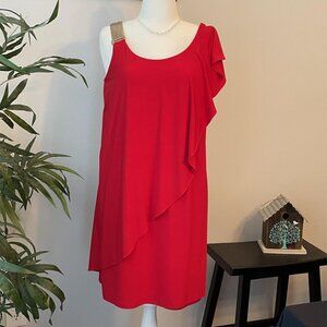 Collection Dress Barn Elegant Red Sleeveless Cocktail Dress Size 10